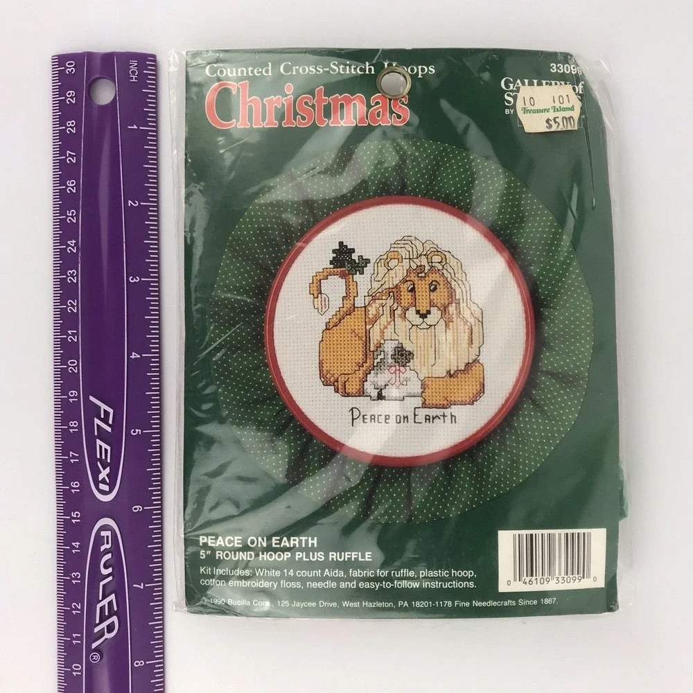 Gallery of Stitches Bucilla Counted Cross-Stitch Hoop Christmas Peace on Earth